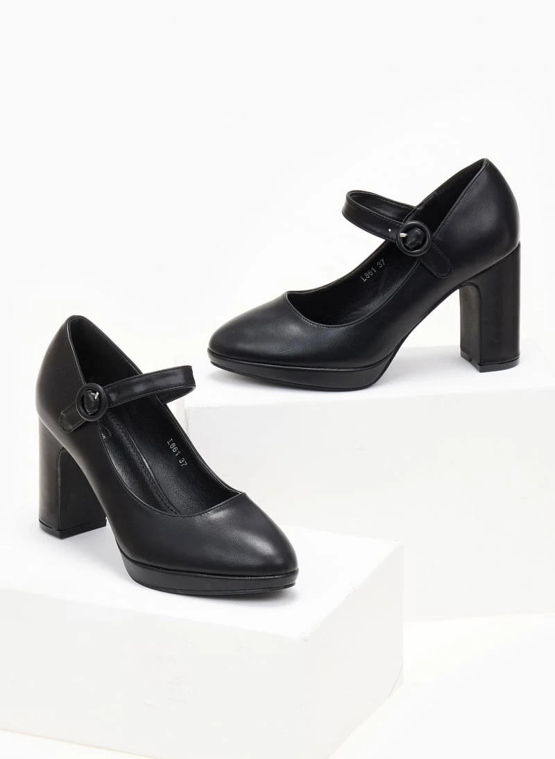 The Fashion Project Γόβες με φιάπα και κούμπωμα στο πλάι - Μαύρο 6 The Fashion Project Γόβες με φιάπα και κούμπωμα στο πλάι - Μαύρο - Image 6