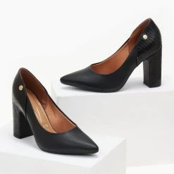 Γόβες μυτερές με ανάγλυφο σχέδιο VIZZANO 1285.431 - Μαύρο -Γόβες Εκπτώσεις goves muteres me anaglufo sxedio vizzano 1285431 106450 jwxd 1