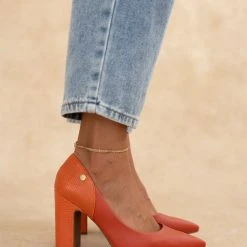 Γόβες μυτερές με ανάγλυφο σχέδιο VIZZANO 1285.431 - Κεραμιδί