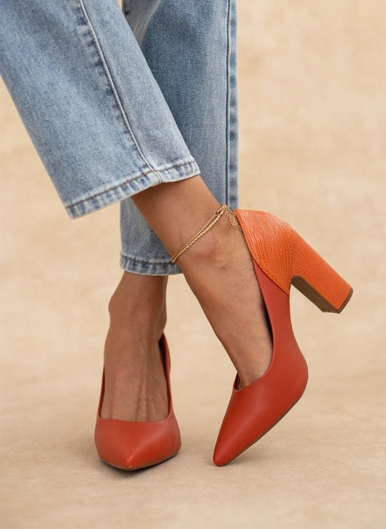 Γόβες μυτερές με ανάγλυφο σχέδιο VIZZANO 1285.431 - Κεραμιδί 7 Γόβες μυτερές με ανάγλυφο σχέδιο VIZZANO 1285.431 - Κεραμιδί - Image 7