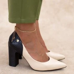 Γόβες μυτερές με διχρωμία VIZZANO 1285.431 - Μαύρο/Μπεζ