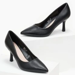 The Fashion Project Γόβες μυτερές με λεπτό τακούνι - Μαύρο -Γόβες Εκπτώσεις goves muteres me lepto takouni 100004 8ckw