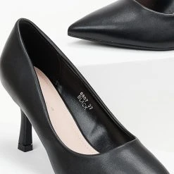 The Fashion Project Γόβες μυτερές με λεπτό τακούνι - Μαύρο -Γόβες Εκπτώσεις goves muteres me lepto takouni 100004 giel 1