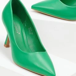 The Fashion Project Γόβες μυτερές με λεπτό τακούνι - Πράσινο -Γόβες Εκπτώσεις goves muteres me lepto takouni 100006 7y75