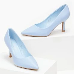 The Fashion Project Γόβες μυτερές με λεπτό τακούνι - Γαλάζιο -Γόβες Εκπτώσεις goves muteres me lepto takouni 100007 13wf