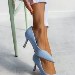 The Fashion Project Γόβες μυτερές με λεπτό τακούνι - Γαλάζιο -Γόβες Εκπτώσεις goves muteres me lepto takouni 100007 du0i 1