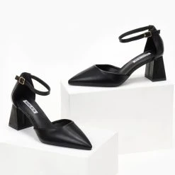 The Fashion Project Γόβες μυτερές με μπαρέτα - Μαύρο -Γόβες Εκπτώσεις goves muteres me mpareta 107156 wd2f