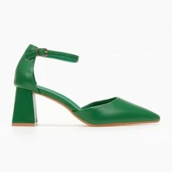 The Fashion Project Γόβες μυτερές με μπαρέτα - Πράσινο