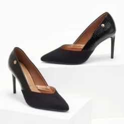 Γόβες μυτερές με Pattern VIZZANO 1344.104 - Μαύρο -Γόβες Εκπτώσεις goves muteres me pattern vizzano 1344104 106428 etwp