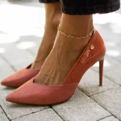 Γόβες μυτερές με Pattern VIZZANO 1344.104 - Κεραμιδί -Γόβες Εκπτώσεις goves muteres me pattern vizzano 1344104 106429 n0lm