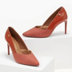 Γόβες μυτερές με Pattern VIZZANO 1344.104 - Κεραμιδί -Γόβες Εκπτώσεις goves muteres me pattern vizzano 1344104 106429 zi4k