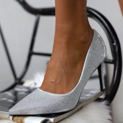 The Fashion Project Γόβες μυτερές με Strass - Ασημί