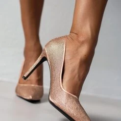 The Fashion Project Γόβες μυτερές με Strass - Χαλκός -Γόβες Εκπτώσεις goves muteres me strass 107142 0w6g