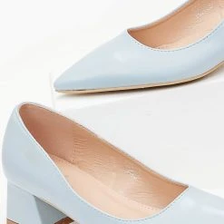 The Fashion Project Γόβες μυτερές με χαμηλό τακούνι - Γαλάζιο -Γόβες Εκπτώσεις goves muteres me xamilo takouni 100013 0u5m