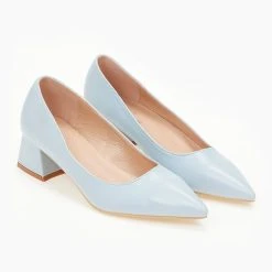 The Fashion Project Γόβες μυτερές με χαμηλό τακούνι - Γαλάζιο -Γόβες Εκπτώσεις goves muteres me xamilo takouni 100013 2ldu