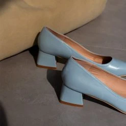 The Fashion Project Γόβες μυτερές με χαμηλό τακούνι - Γαλάζιο -Γόβες Εκπτώσεις goves muteres me xamilo takouni 100013 9ayl