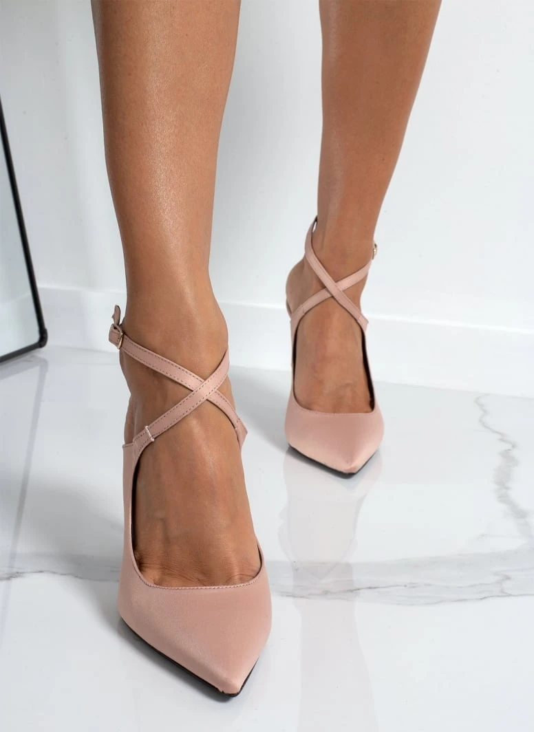 Γόβες μυτερές με χιαστί δέσιμο Tfp - Nude 1 Γόβες μυτερές με χιαστί δέσιμο Tfp - Nude