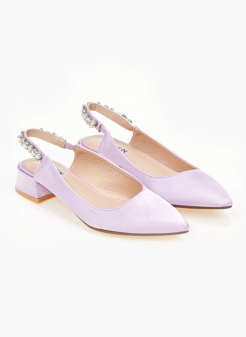 The Fashion Project Γόβες μυτερές σατέν με πέτρες - Λιλά 4 The Fashion Project Γόβες μυτερές σατέν με πέτρες - Λιλά - Image 4