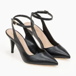 Γόβες μυτερές με λουράκι Tfp - Μαύρο -Γόβες Εκπτώσεις goves muteres tfp me louraki 100452 coj0