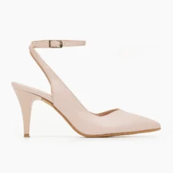 Γόβες μυτερές με λουράκι Tfp - Nude