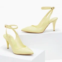 Γόβες μυτερές με λουράκι Tfp - Λεμονί -Γόβες Εκπτώσεις goves muteres tfp me louraki 100902 idnx 1