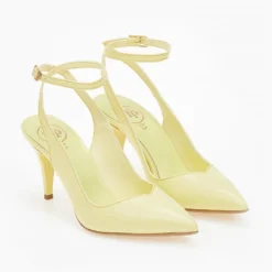 Γόβες μυτερές με λουράκι Tfp - Λεμονί -Γόβες Εκπτώσεις goves muteres tfp me louraki 100902 lobk 1