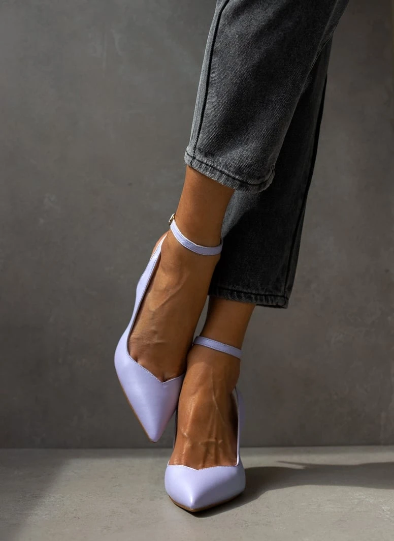 Γόβες μυτερές με λουράκι Tfp - Λιλά 1 Γόβες μυτερές με λουράκι Tfp - Λιλά