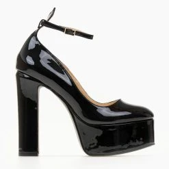 The Fashion Project Γόβες με φιάπα και μπαρέτα - Μαύρο -Γόβες Εκπτώσεις goves platform loustrini me mpareta 105590 nabe 1