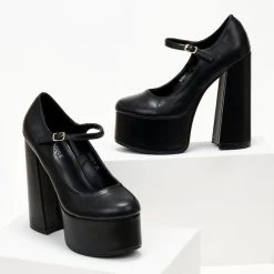 The Fashion Project Γόβες με φιάπα και κούμπωμα στο πλάι - Μαύρο 11 The Fashion Project Γόβες με φιάπα και κούμπωμα στο πλάι - Μαύρο -Γόβες Εκπτώσεις goves platform me mpareta 105477 ipea