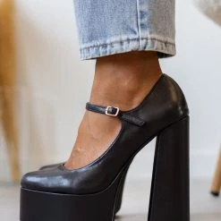 The Fashion Project Γόβες με φιάπα και κούμπωμα στο πλάι - Μαύρο 10 The Fashion Project Γόβες με φιάπα και κούμπωμα στο πλάι - Μαύρο -Γόβες Εκπτώσεις goves platform me mpareta 105477 k07r