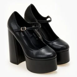 The Fashion Project Γόβες με φιάπα και κούμπωμα στο πλάι - Μαύρο 9 The Fashion Project Γόβες με φιάπα και κούμπωμα στο πλάι - Μαύρο -Γόβες Εκπτώσεις goves platform me mpareta 105477 whg1