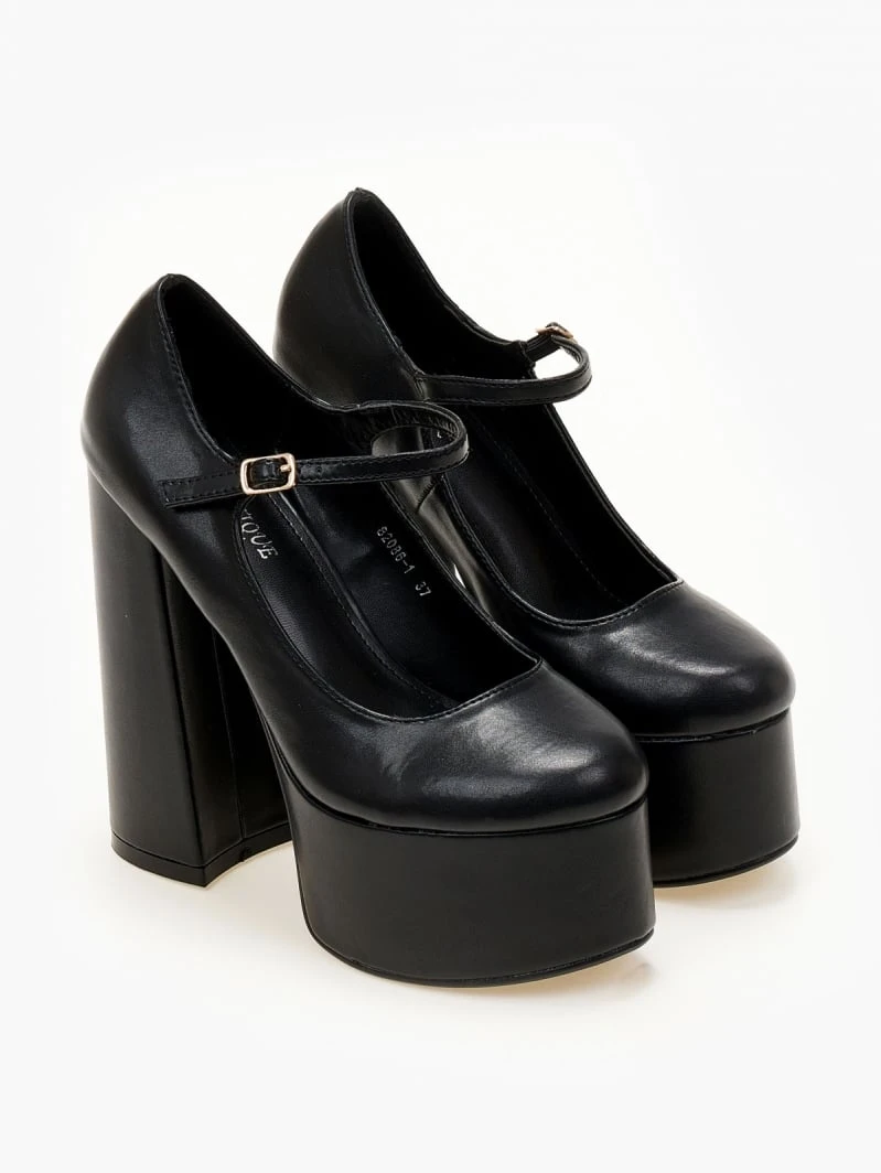 The Fashion Project Γόβες με φιάπα και κούμπωμα στο πλάι - Μαύρο 3 The Fashion Project Γόβες με φιάπα και κούμπωμα στο πλάι - Μαύρο - Image 3