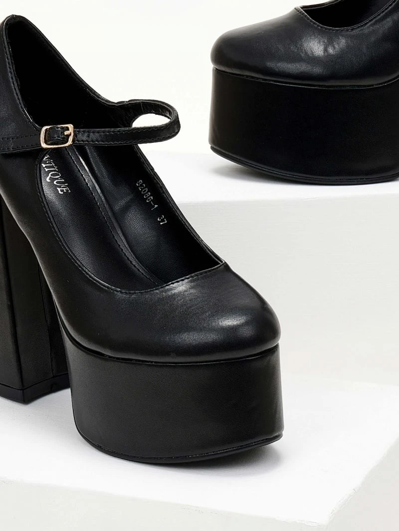 The Fashion Project Γόβες με φιάπα και κούμπωμα στο πλάι - Μαύρο 6 The Fashion Project Γόβες με φιάπα και κούμπωμα στο πλάι - Μαύρο - Image 6