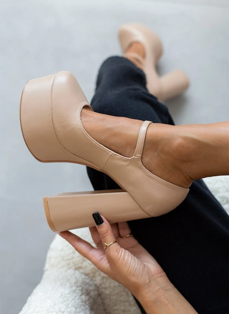 The Fashion Project Γόβες με φιάπα και κούμπωμα στο πλάι - Nude 8 The Fashion Project Γόβες με φιάπα και κούμπωμα στο πλάι - Nude - Image 8