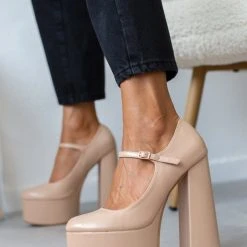 The Fashion Project Γόβες με φιάπα και κούμπωμα στο πλάι - Nude 14 The Fashion Project Γόβες με φιάπα και κούμπωμα στο πλάι - Nude -Γόβες Εκπτώσεις goves platform me mpareta 105478 dfam