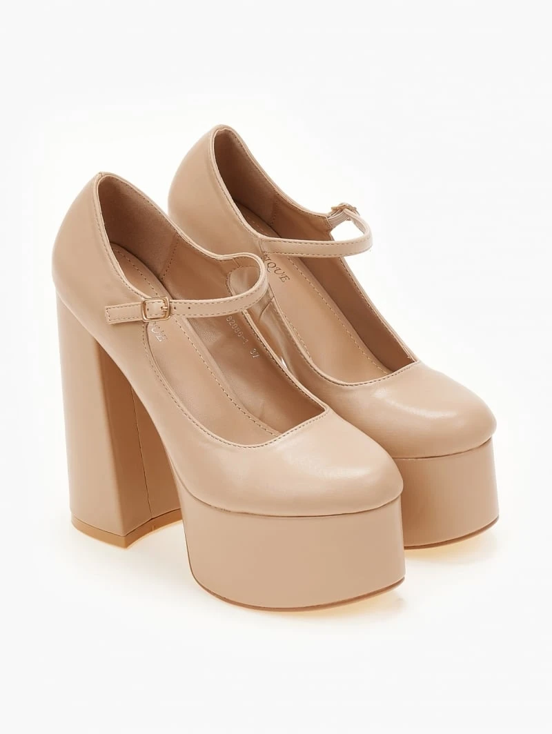 The Fashion Project Γόβες με φιάπα και κούμπωμα στο πλάι - Nude 5 The Fashion Project Γόβες με φιάπα και κούμπωμα στο πλάι - Nude - Image 5