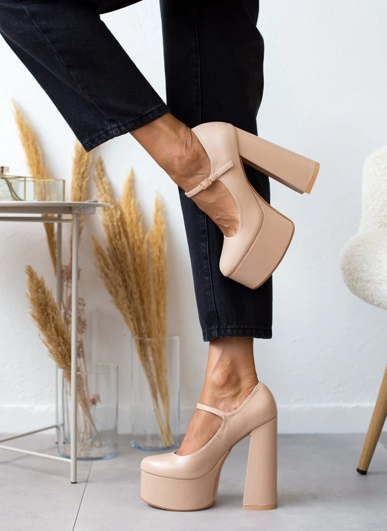 The Fashion Project Γόβες με φιάπα και κούμπωμα στο πλάι - Nude 4 The Fashion Project Γόβες με φιάπα και κούμπωμα στο πλάι - Nude - Image 4