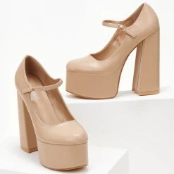 The Fashion Project Γόβες με φιάπα και κούμπωμα στο πλάι - Nude 10 The Fashion Project Γόβες με φιάπα και κούμπωμα στο πλάι - Nude -Γόβες Εκπτώσεις goves platform me mpareta 105478 lr72 1