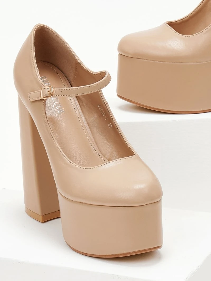 The Fashion Project Γόβες με φιάπα και κούμπωμα στο πλάι - Nude 6 The Fashion Project Γόβες με φιάπα και κούμπωμα στο πλάι - Nude - Image 6