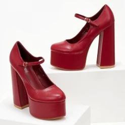 The Fashion Project Γόβες με φιάπα και κούμπωμα στο πλάι - Μπορντό 13 The Fashion Project Γόβες με φιάπα και κούμπωμα στο πλάι - Μπορντό -Γόβες Εκπτώσεις goves platform me mpareta 105479 jvy8 1