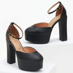 Γόβες με φιάπα και μπαρέτα VIZZANO 1400.101 - Μαύρο -Γόβες Εκπτώσεις goves platform me mpareta vizzano 1400101 106406 j62i 1