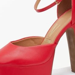 Γόβες με φιάπα και μπαρέτα VIZZANO 1400.101 - Κόκκινο -Γόβες Εκπτώσεις goves platform me mpareta vizzano 1400101 106407 svfl 1