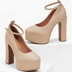 Γόβες με φιάπα ψηλή VIZZANO 1400.102 - Μπεζ -Γόβες Εκπτώσεις goves platform me mpareta vizzano 1400102 106402 ny7m