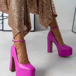 Γόβες με φιάπα ψηλή VIZZANO 1400.102 - Φούξια -Γόβες Εκπτώσεις goves platform me mpareta vizzano 1400102 106403 kt42 1