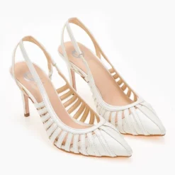 Γόβες μυτερές με ανοίγματα Tfp - Λευκό