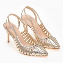 Γόβες μυτερές με ανοίγματα Tfp - Χρυσό 10 Γόβες μυτερές με ανοίγματα Tfp - Χρυσό -Γόβες Εκπτώσεις goves retro tfp me louraki 101888 8uac