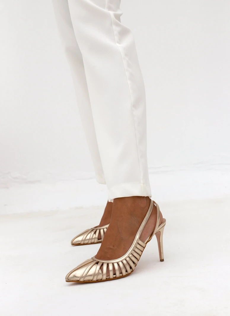 Γόβες μυτερές με ανοίγματα Tfp - Χρυσό 4 Γόβες μυτερές με ανοίγματα Tfp - Χρυσό - Image 4