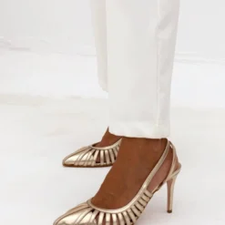 Γόβες μυτερές με ανοίγματα Tfp - Χρυσό