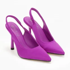 The Fashion Project Γόβες σατέν μυτερές με άνοιγμα - Μωβ -Γόβες Εκπτώσεις goves saten anoixtes me lepto takouni 106898 k1d9