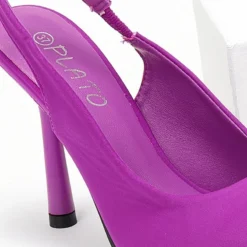 The Fashion Project Γόβες σατέν μυτερές με άνοιγμα - Μωβ -Γόβες Εκπτώσεις goves saten anoixtes me lepto takouni 106898 z0k2 1